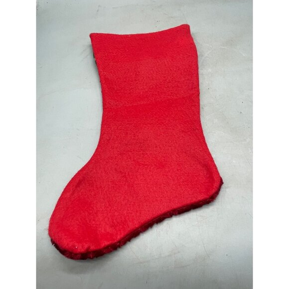 Christmas stocking red green bell felt gold ribbon decor 16" READ - Picture 4 of 5